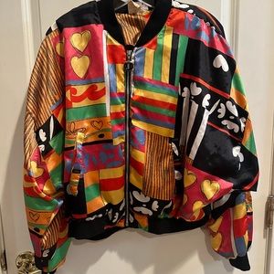 Vintage colorful 90s bomber jacket